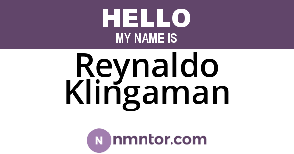 Reynaldo Klingaman