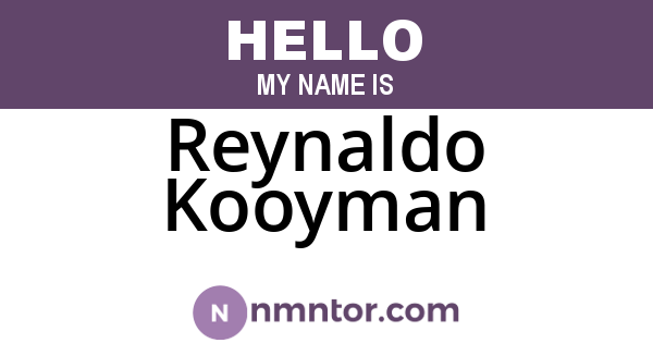 Reynaldo Kooyman