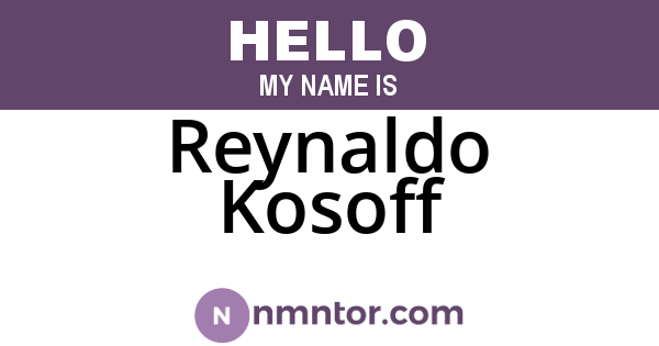Reynaldo Kosoff
