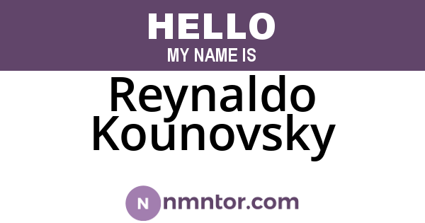 Reynaldo Kounovsky