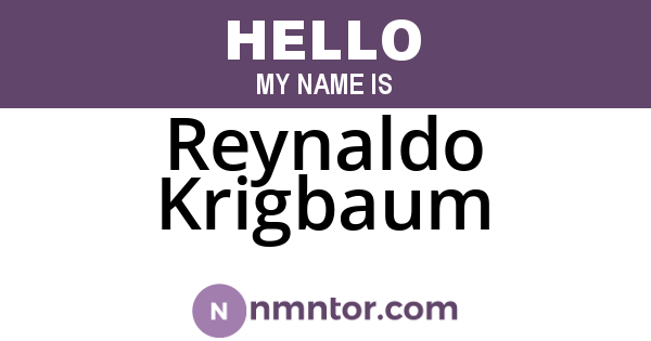 Reynaldo Krigbaum