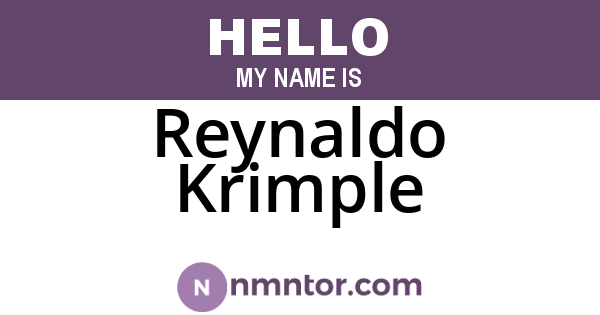 Reynaldo Krimple