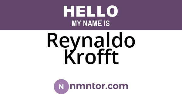 Reynaldo Krofft