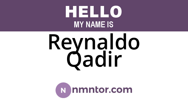 Reynaldo Qadir