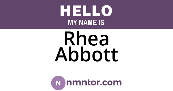 Rhea Abbott