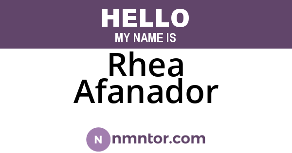 Rhea Afanador