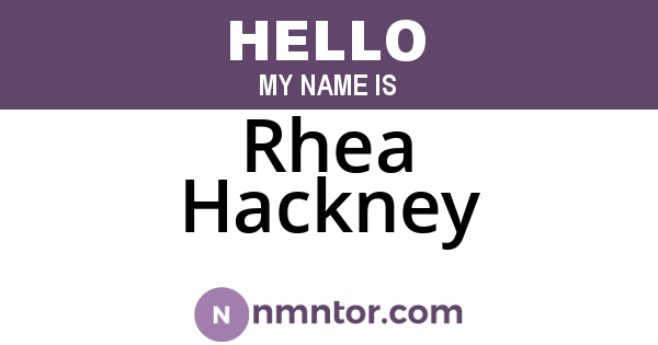 Rhea Hackney