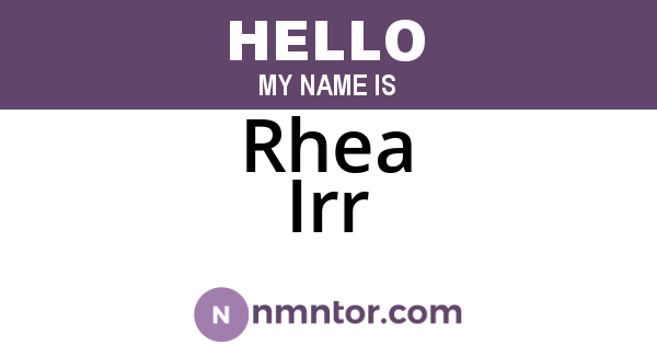Rhea Irr