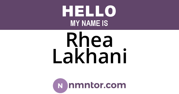 Rhea Lakhani
