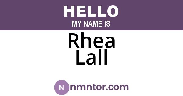 Rhea Lall