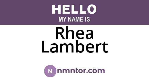 Rhea Lambert