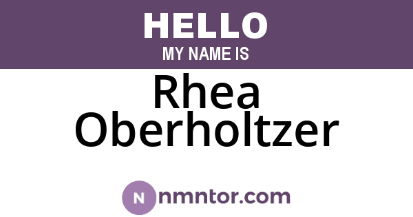 Rhea Oberholtzer