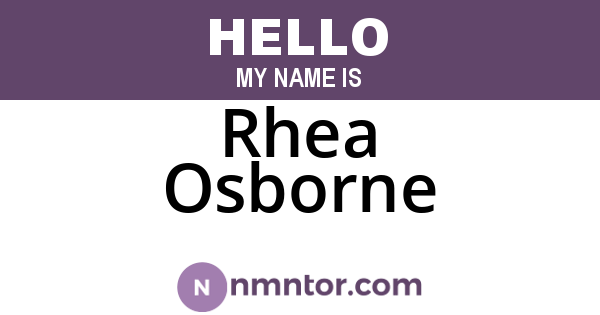 Rhea Osborne