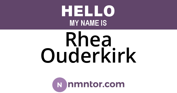 Rhea Ouderkirk