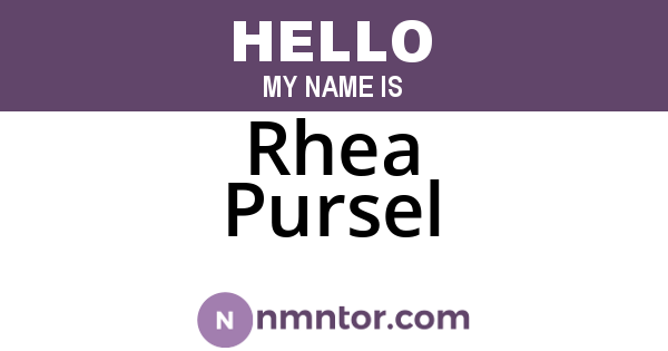 Rhea Pursel