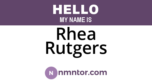 Rhea Rutgers