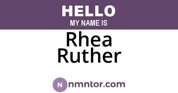 Rhea Ruther