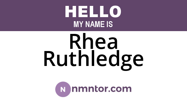 Rhea Ruthledge