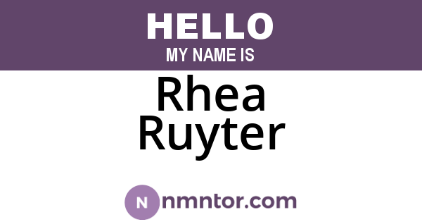 Rhea Ruyter