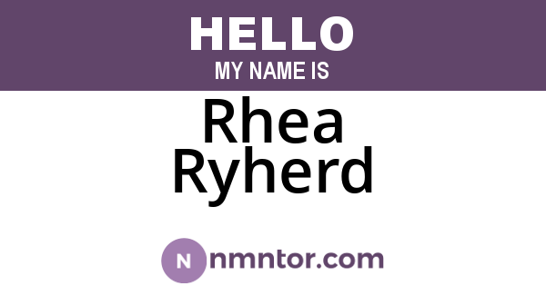 Rhea Ryherd