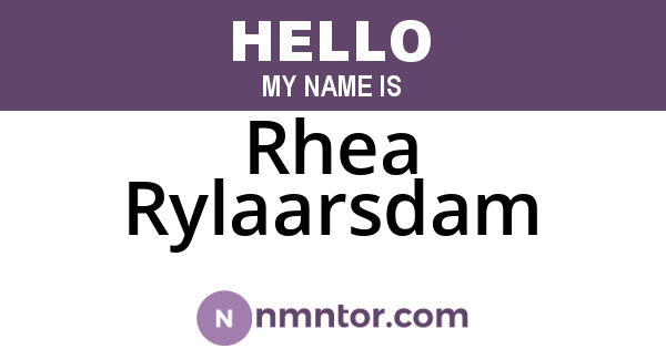 Rhea Rylaarsdam