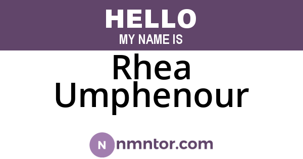 Rhea Umphenour