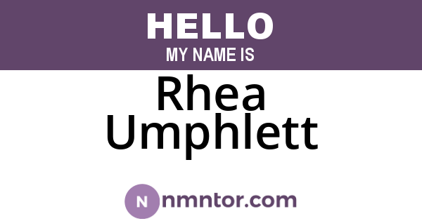 Rhea Umphlett