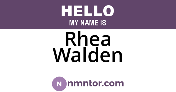 Rhea Walden