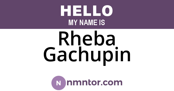 Rheba Gachupin