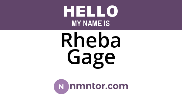 Rheba Gage