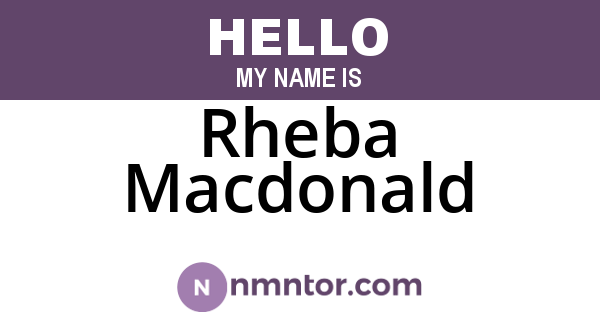 Rheba Macdonald