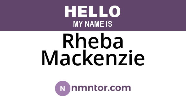 Rheba Mackenzie