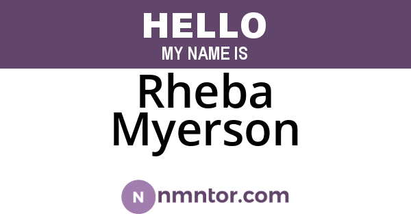 Rheba Myerson