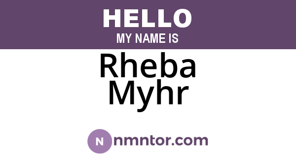 Rheba Myhr