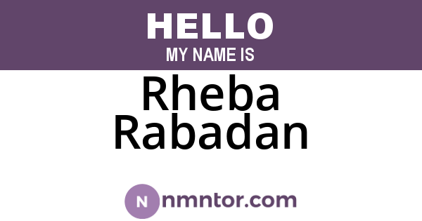 Rheba Rabadan