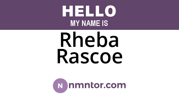 Rheba Rascoe