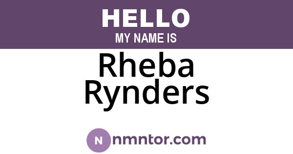 Rheba Rynders