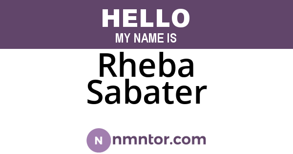 Rheba Sabater