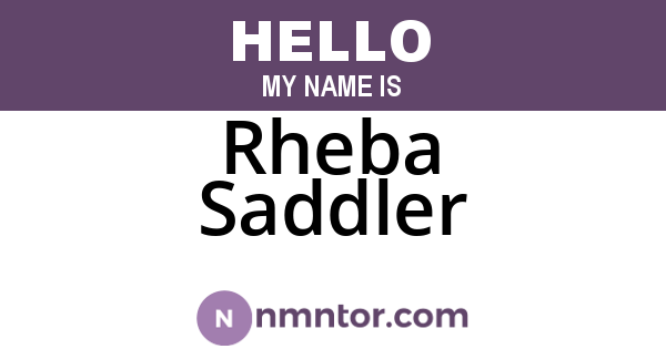Rheba Saddler