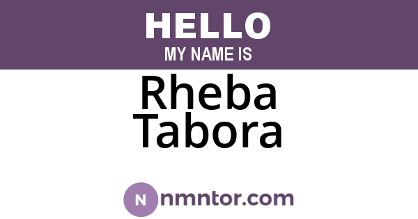 Rheba Tabora