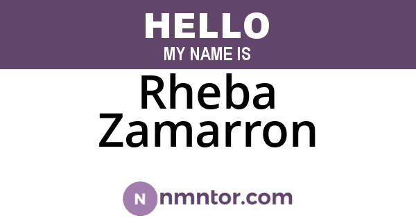 Rheba Zamarron