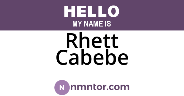Rhett Cabebe