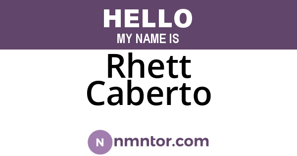 Rhett Caberto