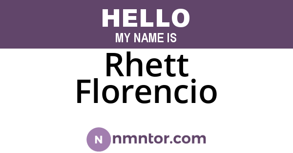 Rhett Florencio