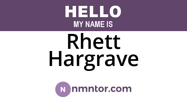 Rhett Hargrave