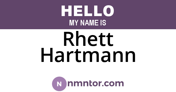 Rhett Hartmann