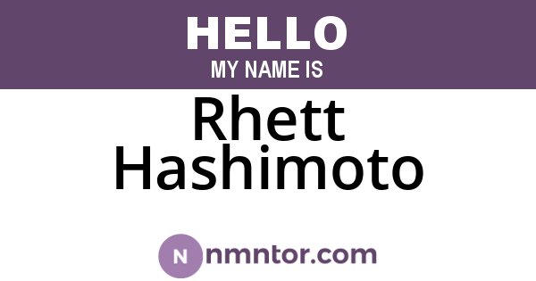 Rhett Hashimoto