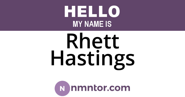 Rhett Hastings
