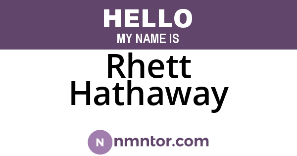 Rhett Hathaway