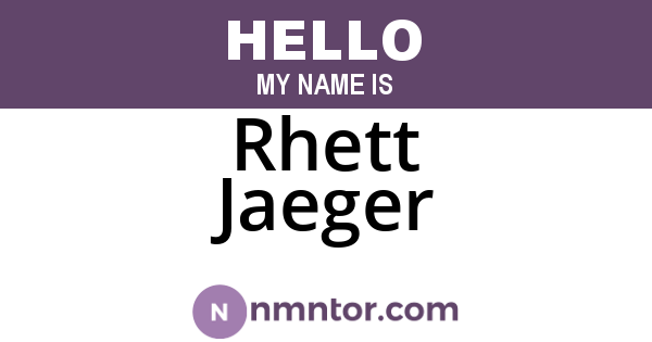 Rhett Jaeger